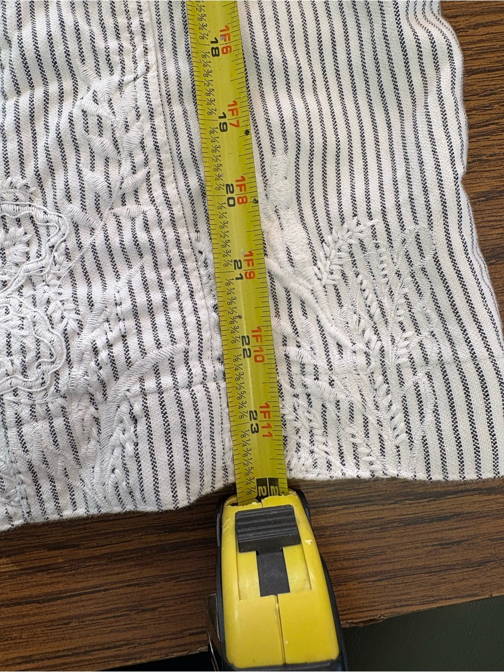 Chico's Embroidered Striped Button-Front Jacket - White & Gray - Picture 9 of 11